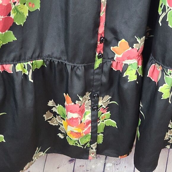American Eagle Dress Babydoll Corset Black Floral Tiered Slip Sundress Summer - Picture 10 of 11